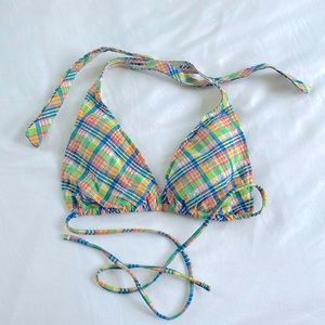 Ralph Lauren pastel plaid bathing suit top